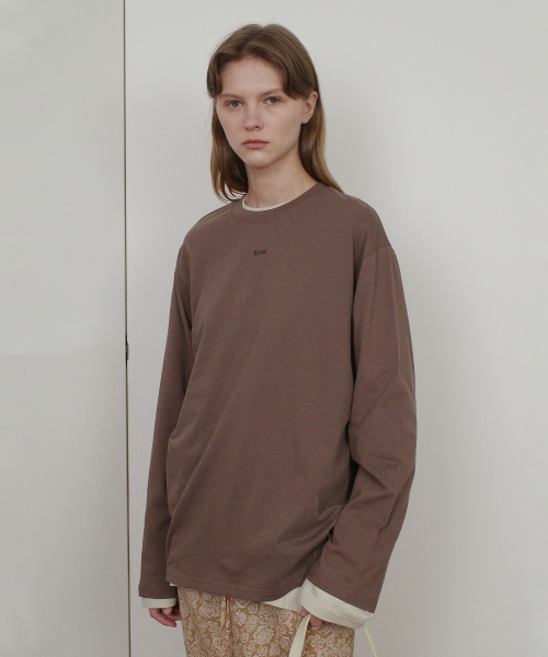 BASIC ENOR LONG SLEEVE T-SHIRT - BROWN