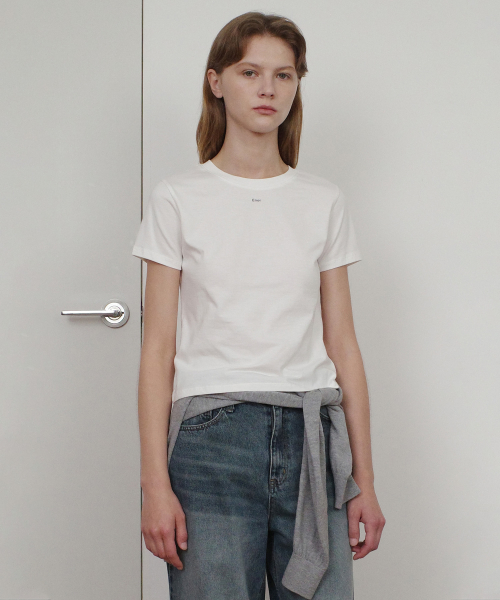 BASIC ENOR CROP T-SHIRT - WHITE