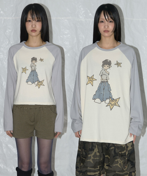 PONY STAR LONG SLEEVE (GRAY) F25QB095