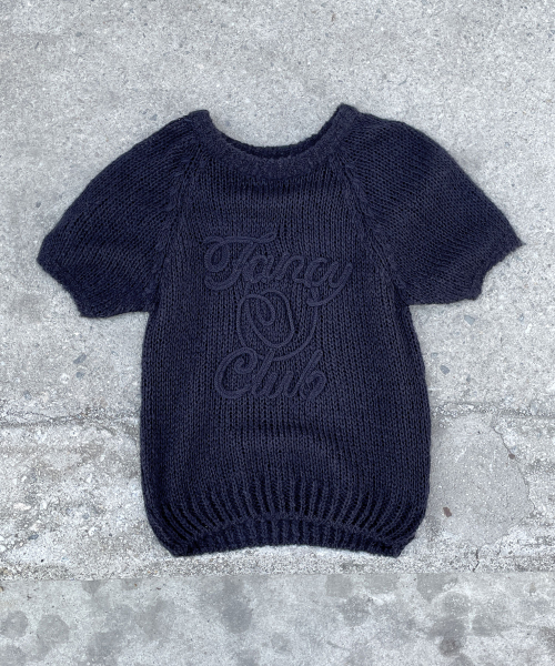 EMBROIDERED NET REGLAN KNIT (NAVY) F25QB090