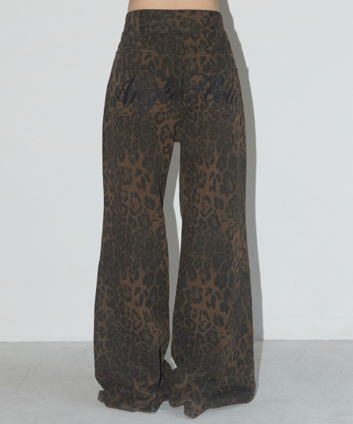 LEOPARD BOOTS CUT PANTS (BROWN) F25QD892