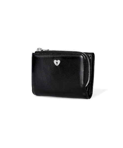 HEARTY ZIPPER WALLET - BLACK