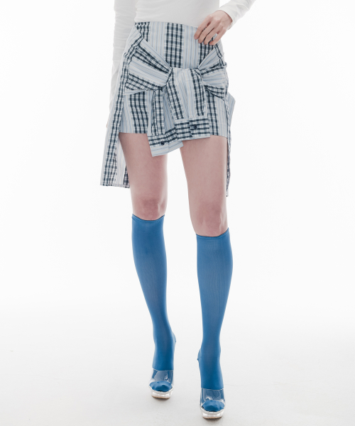 셔츠 레이어드 스커트_스카이블루