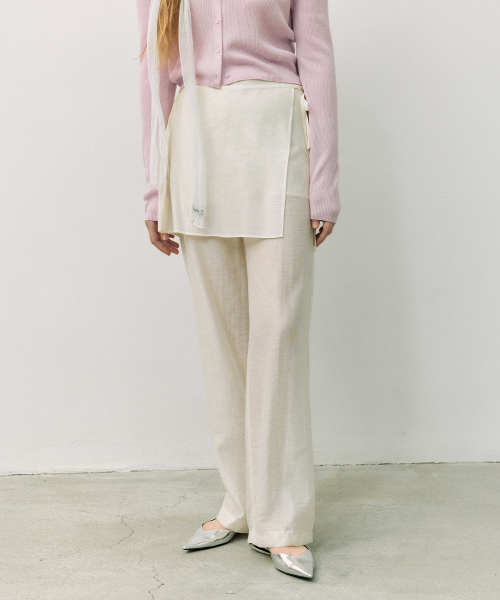 LAYERED SKIRT PANTS IVORY