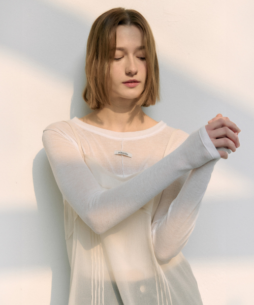 STITCH ROUND NECK T-SHIRT WHITE
