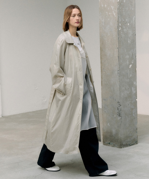 BELT TRENCH COAT GRAY