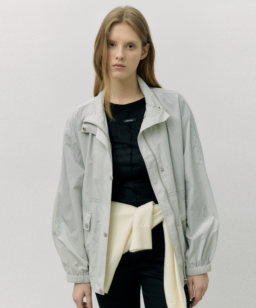 HIGH NECK WIND JACKET GRAY