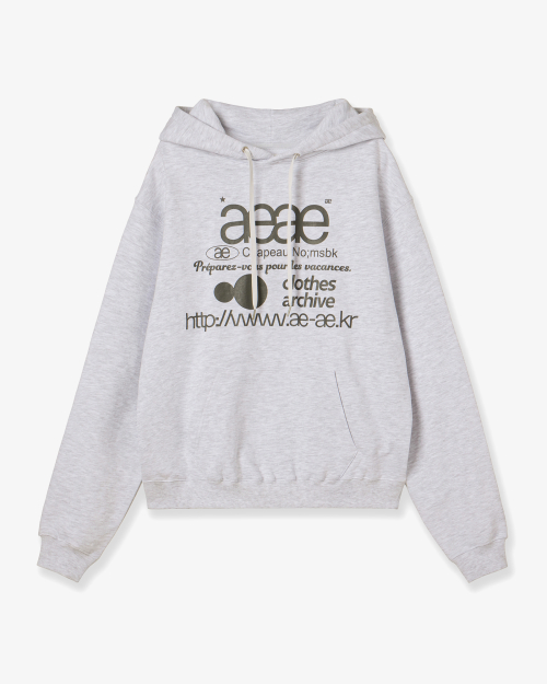 WEB LOGO LOOSED HOODIE [LIGHT GREY]