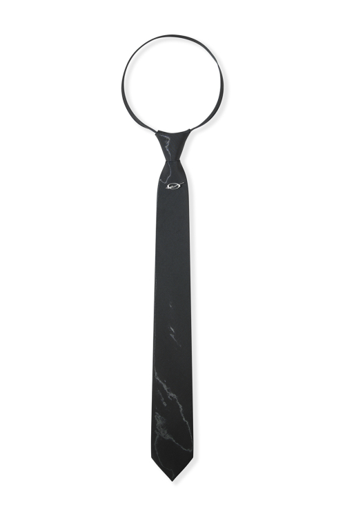 Metal Logo Necktie - Black