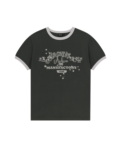VTG Ink Ringer Top (Dark Gray)