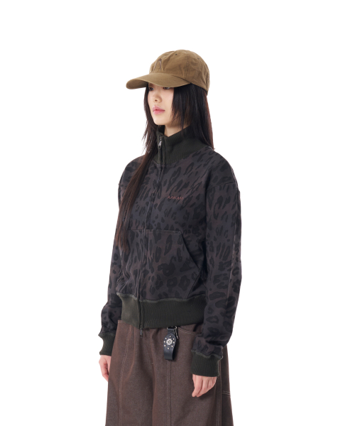 Leopard Logo Track Jacket (Black)