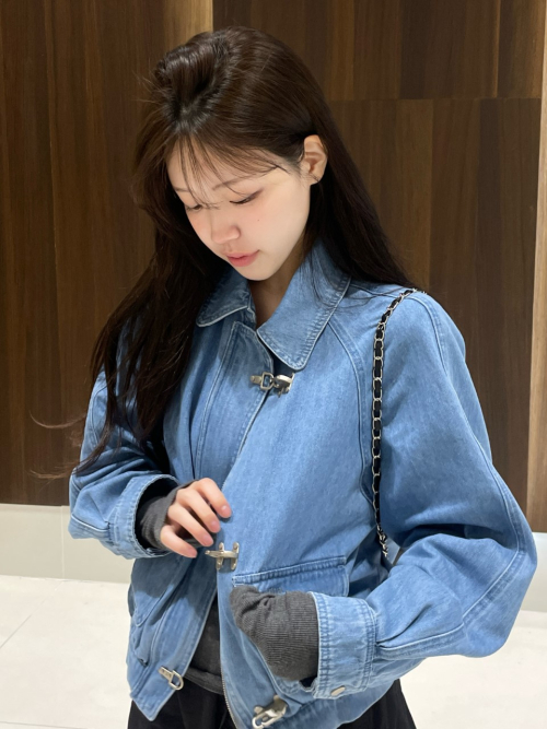 CELIE denim bomber jacket_BLUE