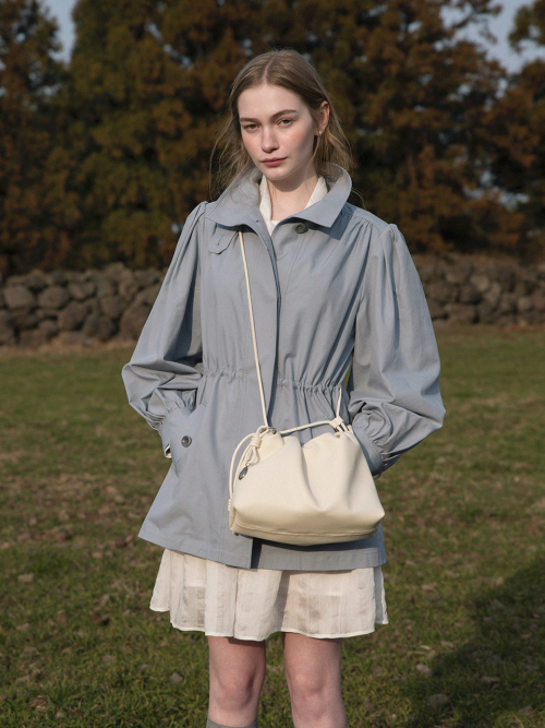 COCO cotton high neck middle jacket_BLUE