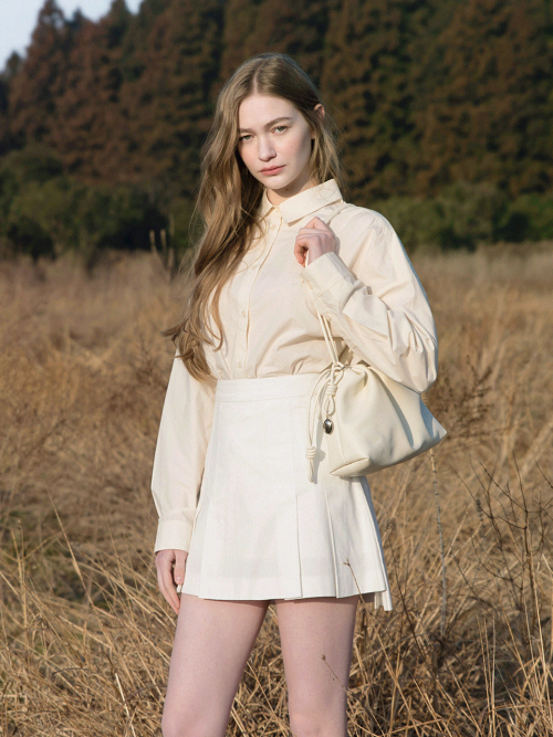 VELO pleats mini skirt_WHITE