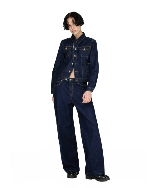 Low-Rise Denim Pants, INDIGO