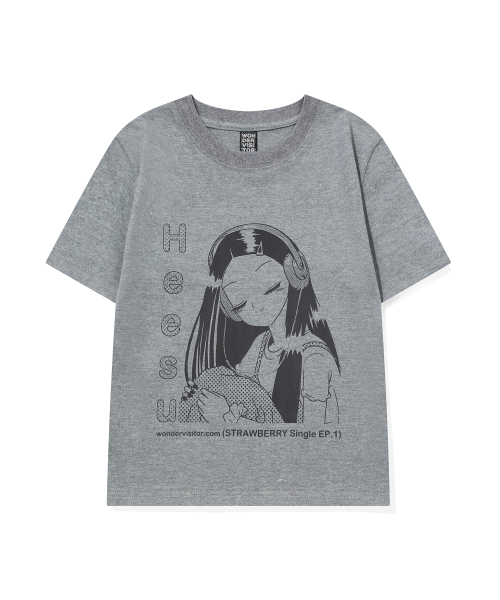 HEESU crop T-shirt [Grey]