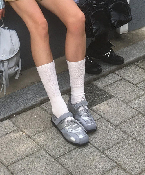 로마리 레이스업 스니커즈 실버 OZSQGA117S