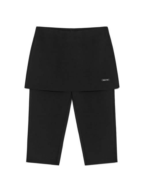 BANDING CAPRI SKIRT PANTS IN BLACK