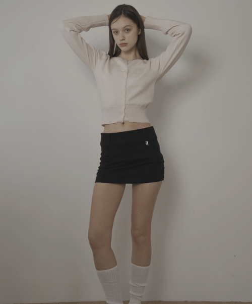 BELT MINI SKIRT-BLACK