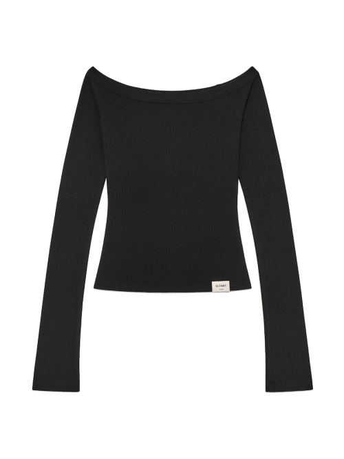 G OFF SHOULDER LONG SLEEVE (NAVY)