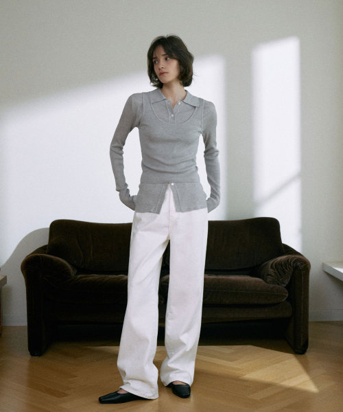 [기장선택]Classic Straight Denim[LMBESPDN3123]-Off White