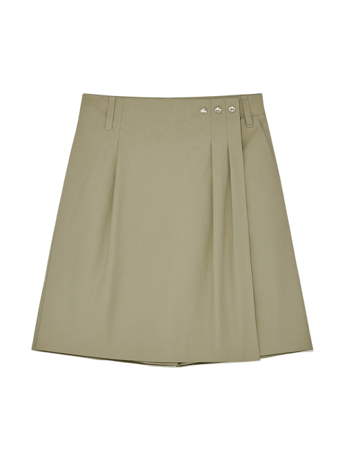 BERMUDA WRAP SKIRT PANTS IN BEIGE