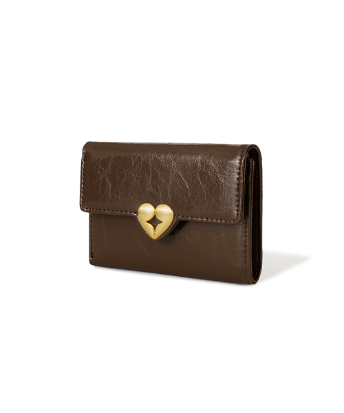 HEARTY FLAP WALLET - MOCHA BROWN