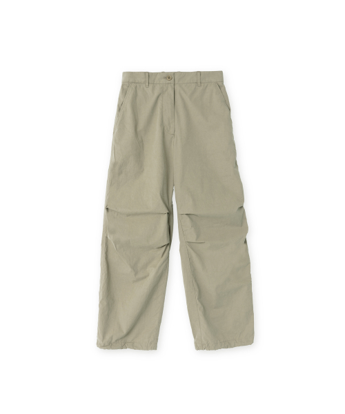 W Washed Parachute Pants, Dark Beige