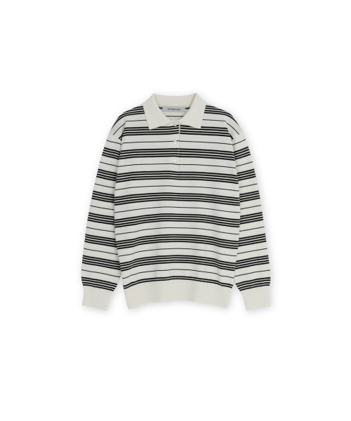 W Stripe Knit Pique, Ivory