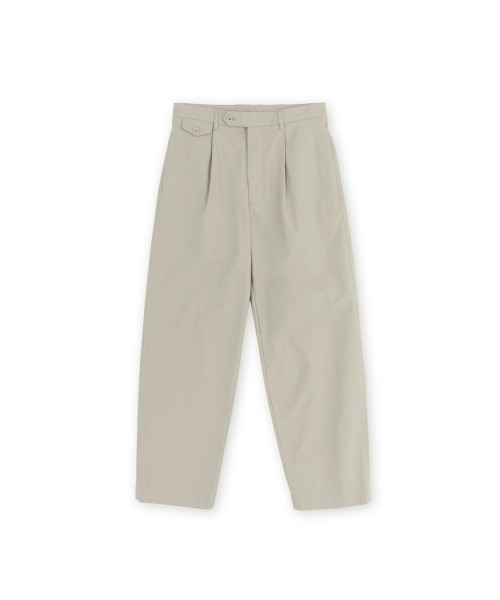 Loose Tapered Cotton Pants, Stone