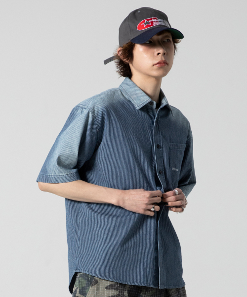 GS014 썬번 히코리 스트라이프 셔츠 (NAVY)