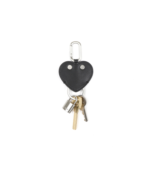 HEART FLAT KEY RING [BLACK]