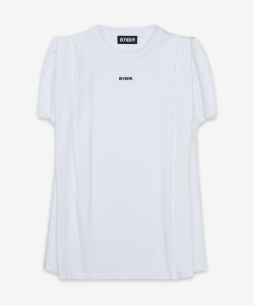 풀 숄더 오버사이즈 티셔츠 - 화이트 / BPT25TSHIRT122