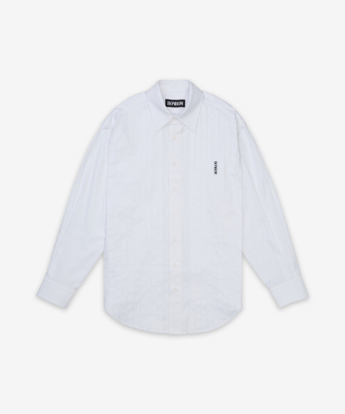 프론트 플리트 셔츠 - 화이트 / BPT25SHIRT7