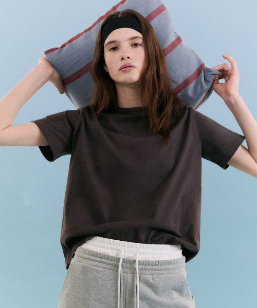 NUBASIC STANDARD ROUND NECK T-SHIRT CHARCOAL