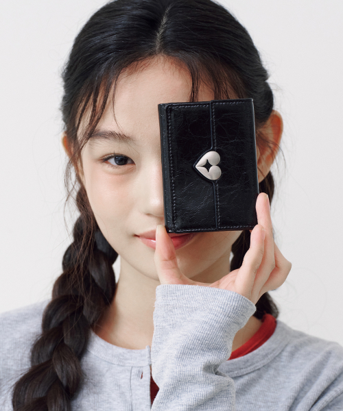 HEARTY TRIPLE WALLET - BLACK