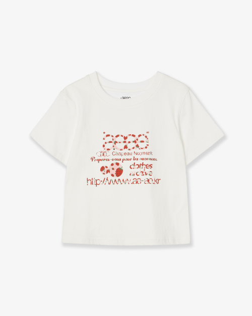 WEB LOGO CROP T-SHIRTS [STRAWBERRY]