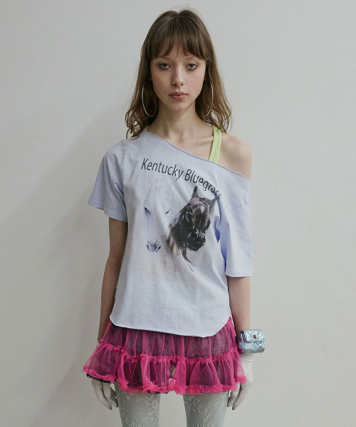 Sheriff Cut Out Tee Misty Blue