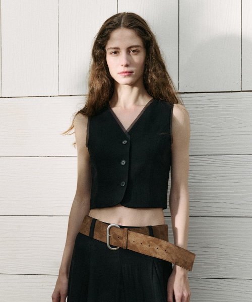 ORGANZA FRILL VEST BLACK