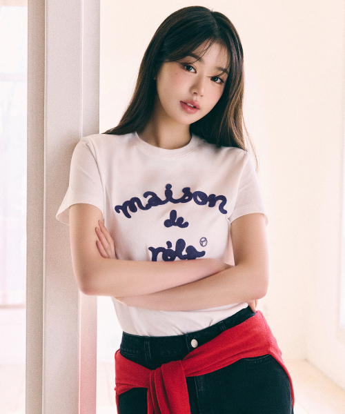 MAISON DE ROLA EMBROIDERY T-SHIRT WH+NV
