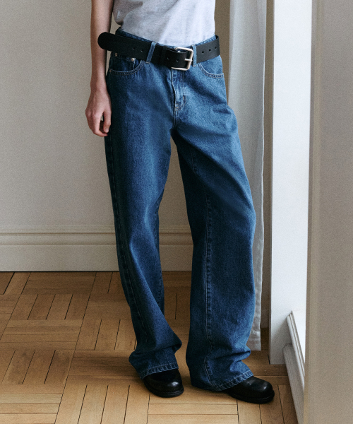 SEMI LOW RISE DENIM PANTS BLUE