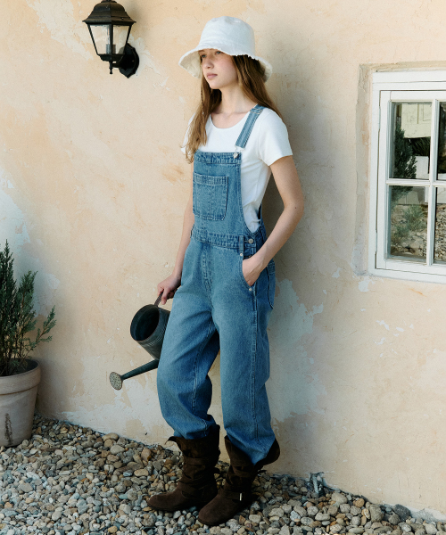 SEMI WIDE OVERALL DENIM PANTS BLUE
