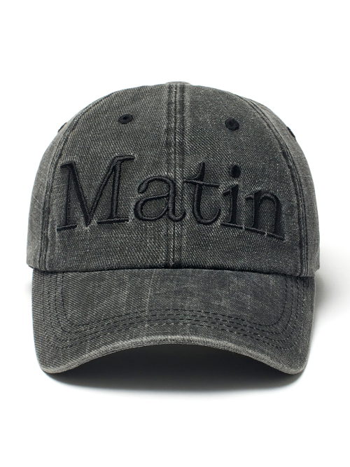 MATIN LOGO WASHED BALL CAP IN BLACK