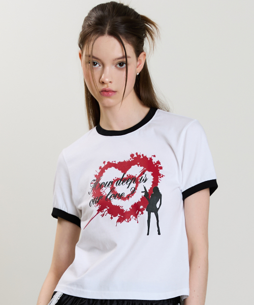 SM HOW DEEP HEART TANG TEE(WHITE)