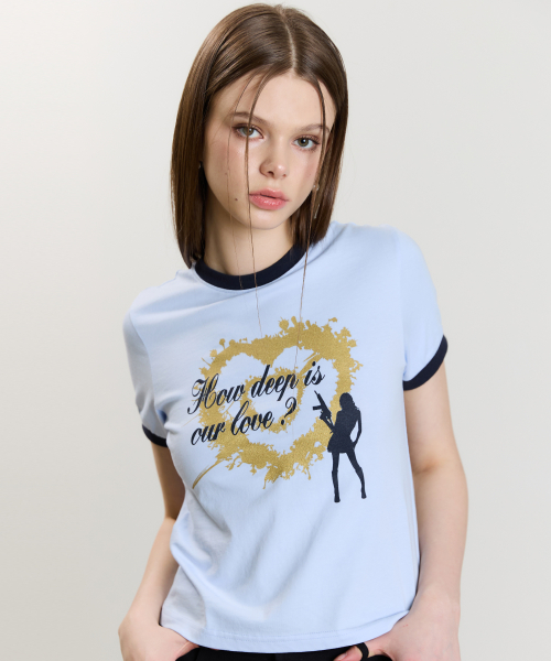 SM HOW DEEP HEART TANG TEE(BLUE)