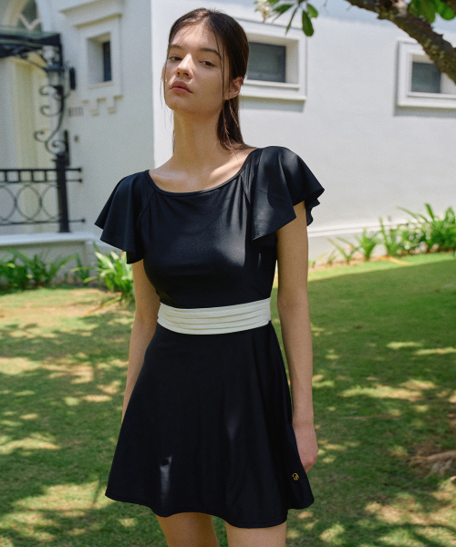 Flare Sleeves Swimsuit[LMBCSW228]-2color