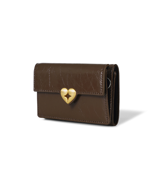 HEARTY TRIPLE WALLET - MOCHA BROWN