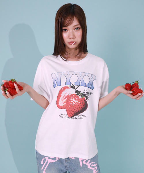 STRAWBERRY SPACE TEE WHITE