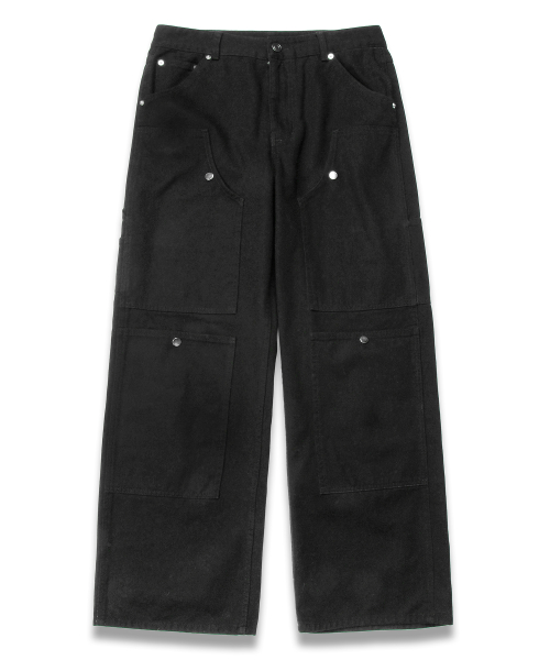 [UNISEX] Multi Pocket Carpenter Pants BLACK