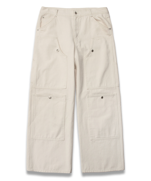 [UNISEX] Multi Pocket Carpenter Pants CREAM